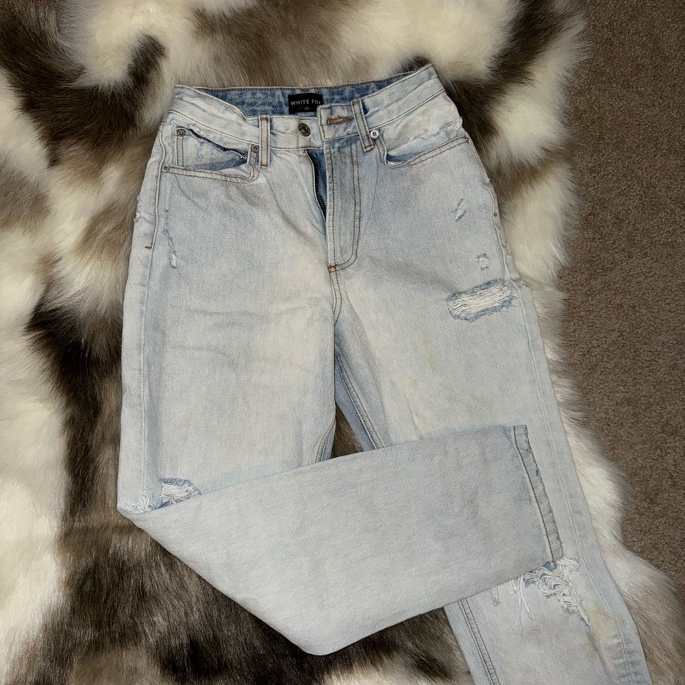 white fox wide jeans